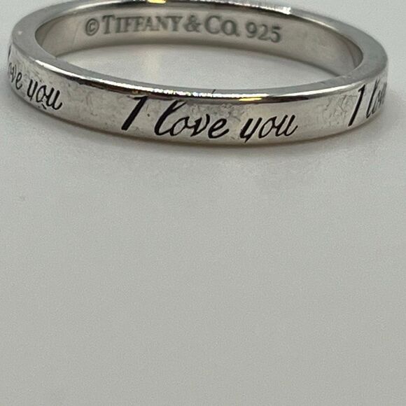 Tiffany Retired Notes "I Love You" Ring - Sterling Silver - Size 8.0 - Picture 9 of 11